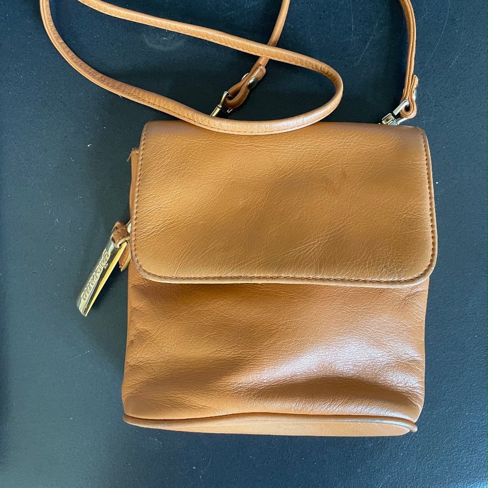 Gitano Orange/Camel Colored Leather Minimalist Bag